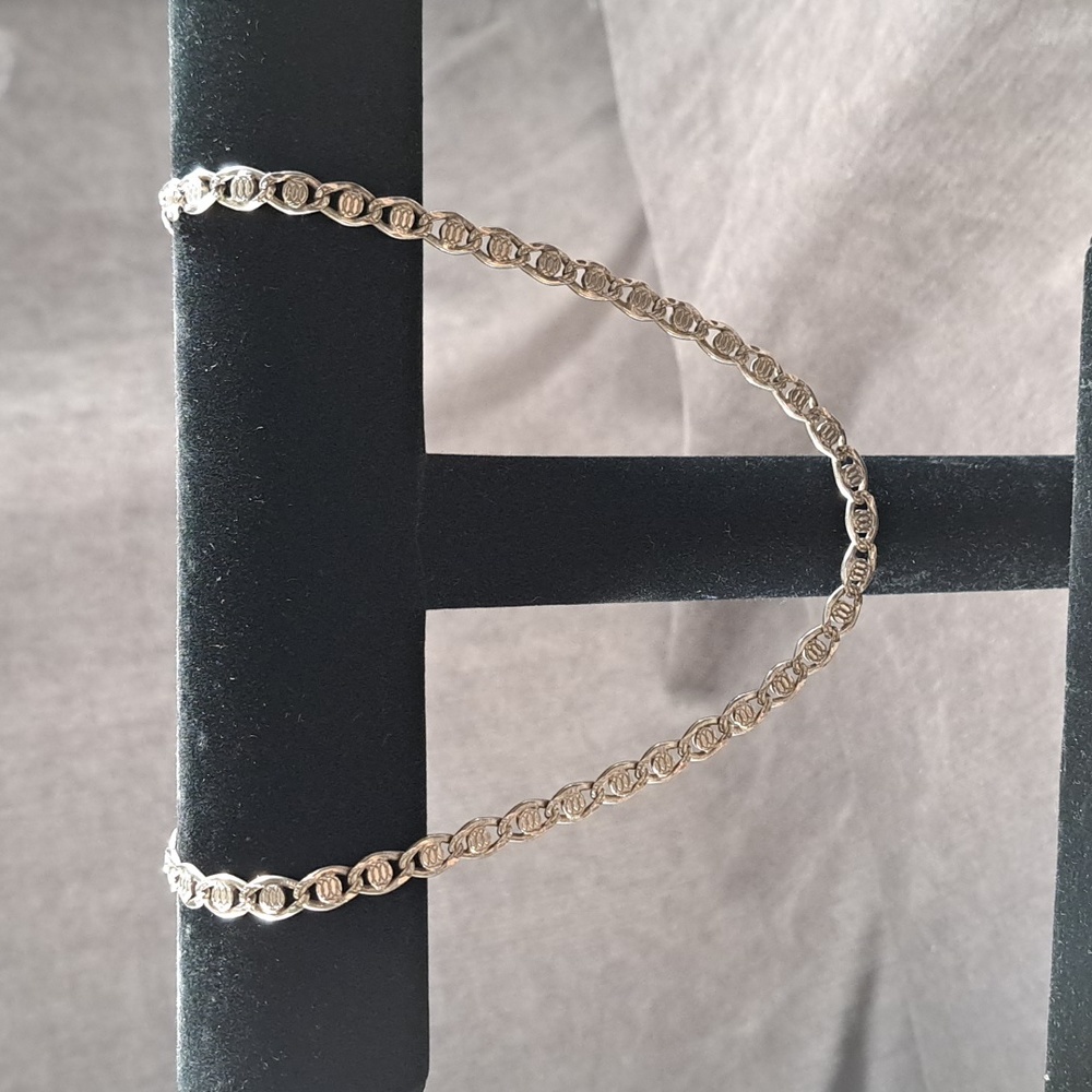 Vintage Marked INV 925 Italy Silver Mariner Chain 19" 6mm x 10mm Links VG